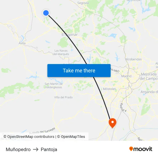 Muñopedro to Pantoja map