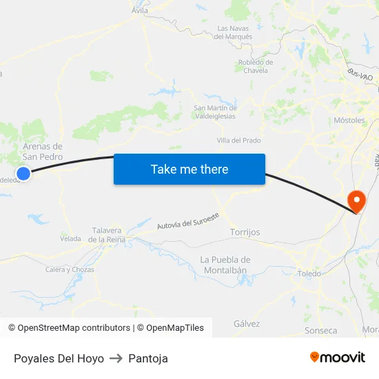 Poyales Del Hoyo to Pantoja map