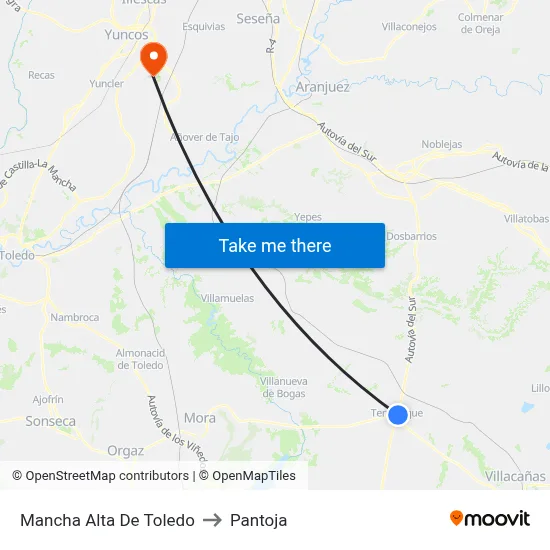 Mancha Alta De Toledo to Pantoja map