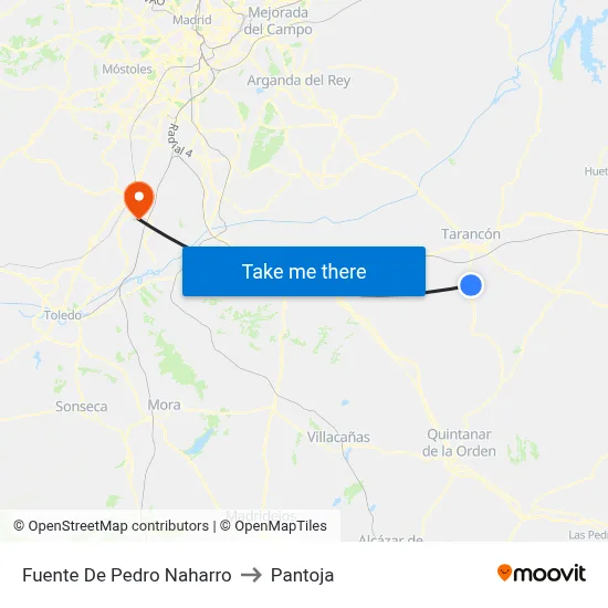 Fuente De Pedro Naharro to Pantoja map