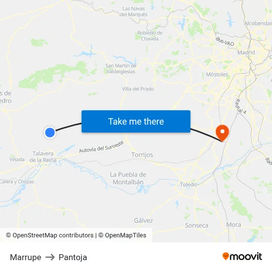 Marrupe to Pantoja map