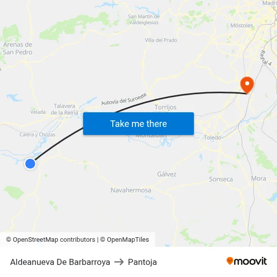 Aldeanueva De Barbarroya to Pantoja map