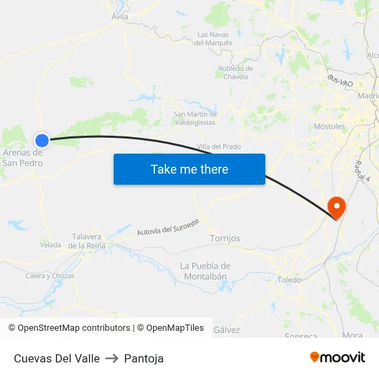 Cuevas Del Valle to Pantoja map