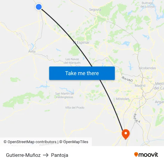 Gutierre-Muñoz to Pantoja map