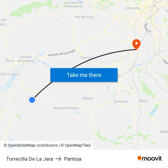 Torrecilla De La Jara to Pantoja map