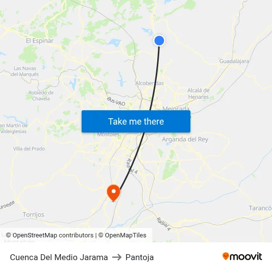 Cuenca Del Medio Jarama to Pantoja map