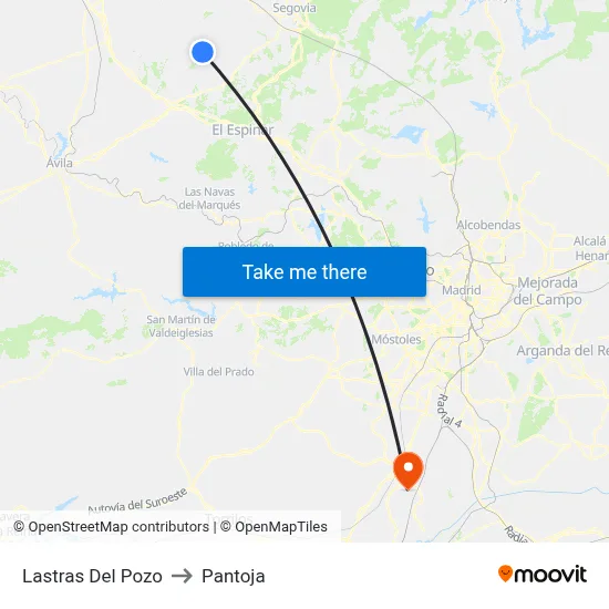 Lastras Del Pozo to Pantoja map