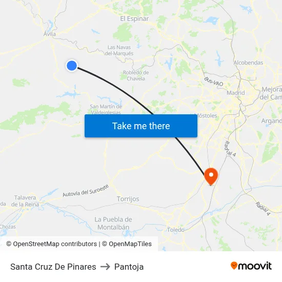 Santa Cruz De Pinares to Pantoja map