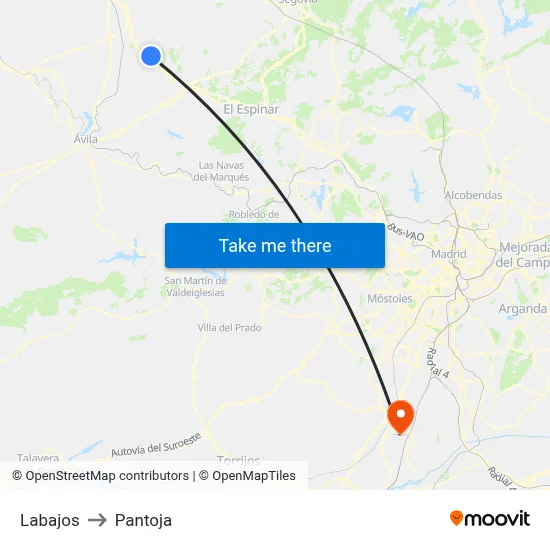 Labajos to Pantoja map