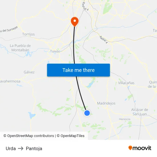 Urda to Pantoja map