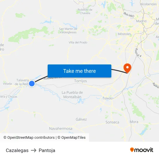 Cazalegas to Pantoja map