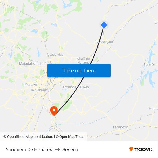 Yunquera De Henares to Seseña map