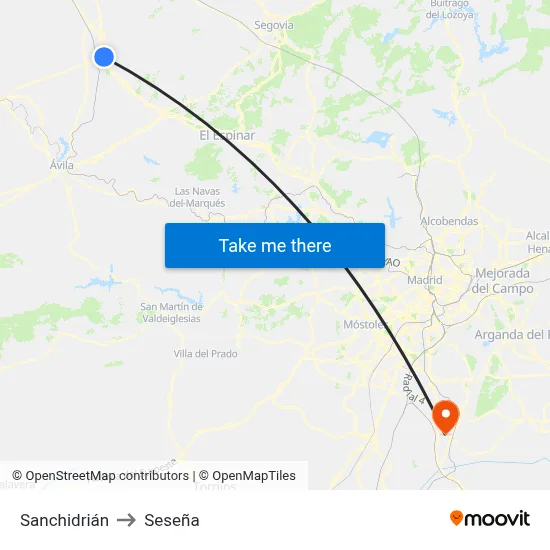 Sanchidrián to Seseña map