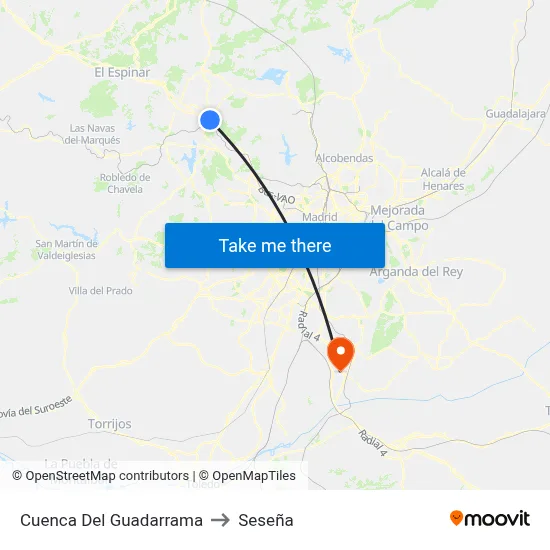 Cuenca Del Guadarrama to Seseña map