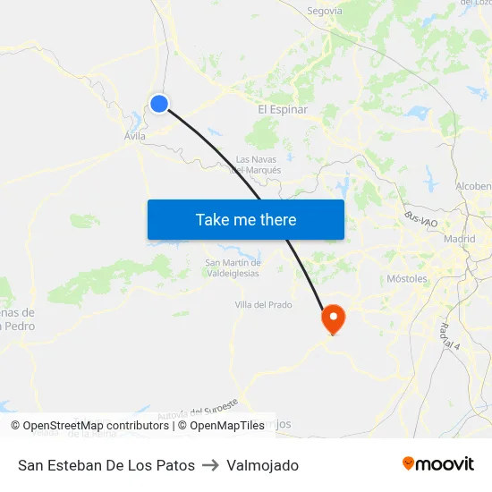 San Esteban De Los Patos to Valmojado map