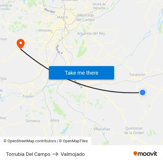 Torrubia Del Campo to Valmojado map