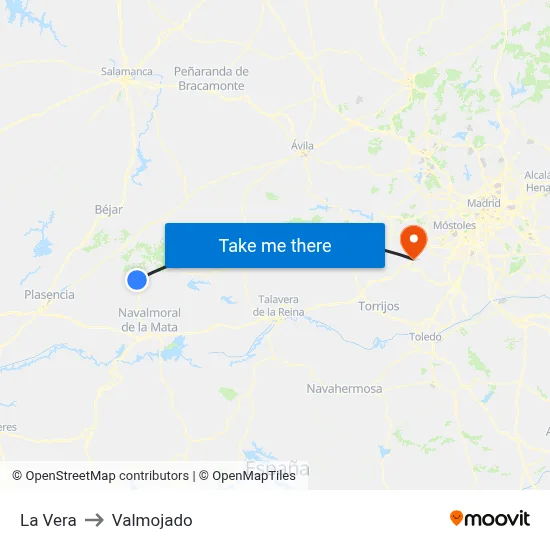 La Vera to Valmojado map