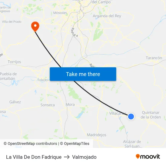 La Villa De Don Fadrique to Valmojado map