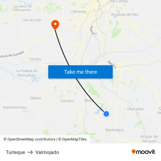 Turleque to Valmojado map