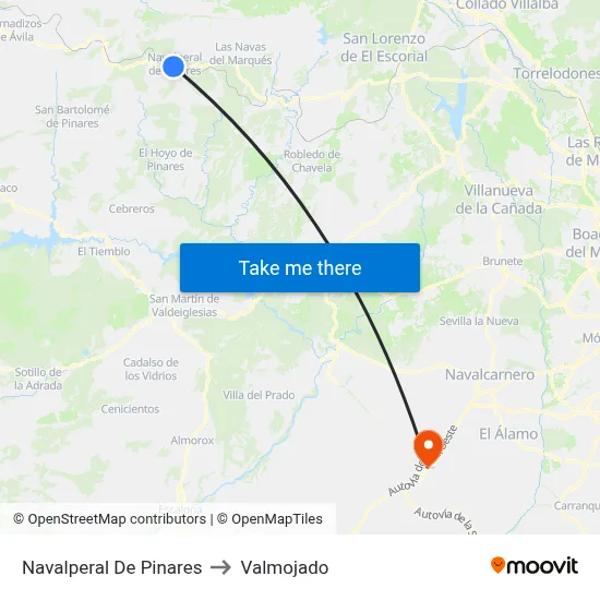 Navalperal De Pinares to Valmojado map