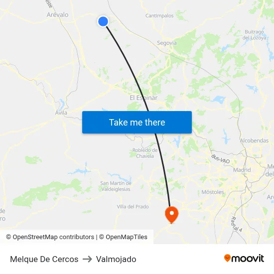 Melque De Cercos to Valmojado map