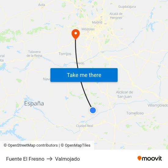 Fuente El Fresno to Valmojado map