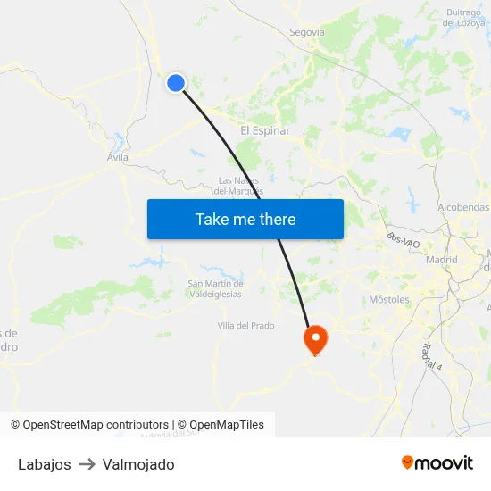 Labajos to Valmojado map