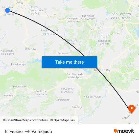 El Fresno to Valmojado map