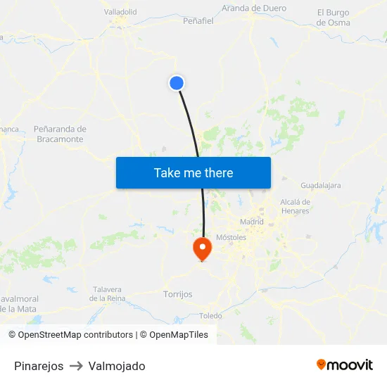 Pinarejos to Valmojado map