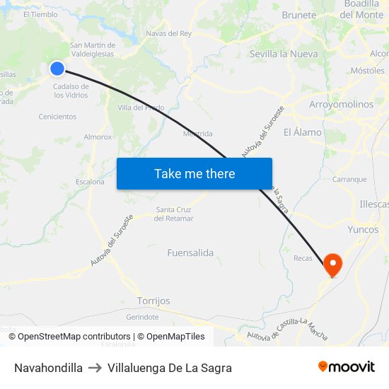 Navahondilla to Villaluenga De La Sagra map