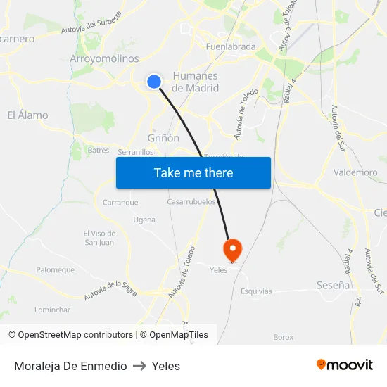 Moraleja De Enmedio to Yeles map