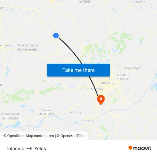 Tolocirio to Yeles map