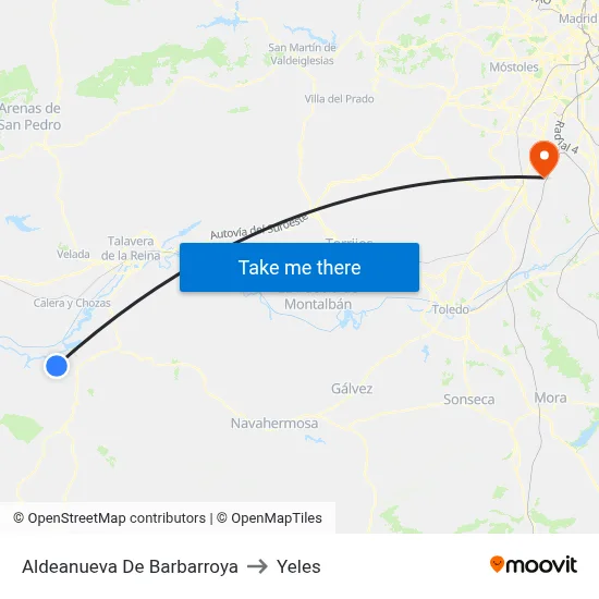 Aldeanueva De Barbarroya to Yeles map