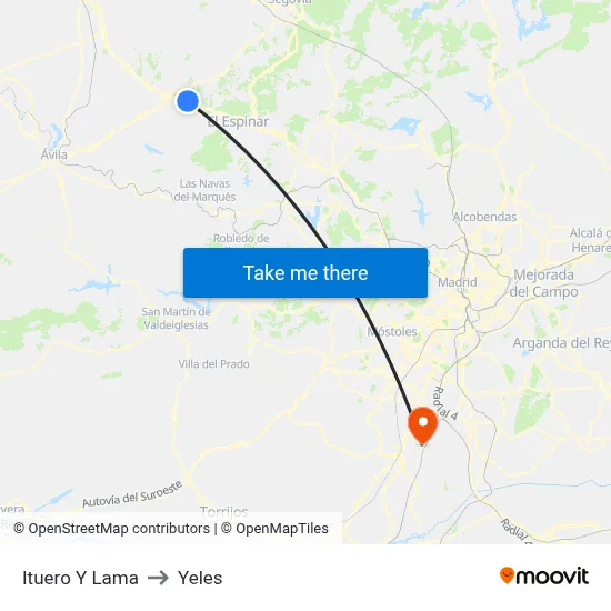 Ituero Y Lama to Yeles map