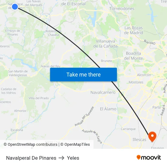 Navalperal De Pinares to Yeles map