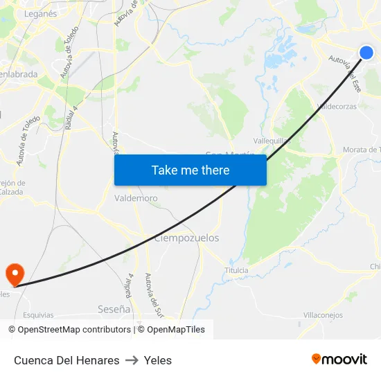 Cuenca Del Henares to Yeles map