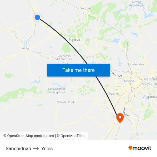 Sanchidrián to Yeles map