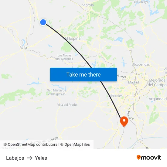 Labajos to Yeles map