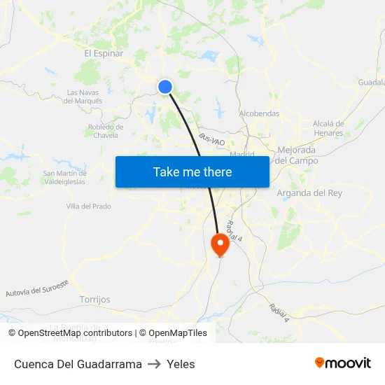 Cuenca Del Guadarrama to Yeles map