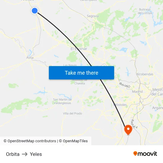 Orbita to Yeles map