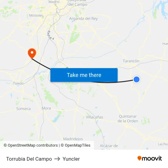 Torrubia Del Campo to Yuncler map