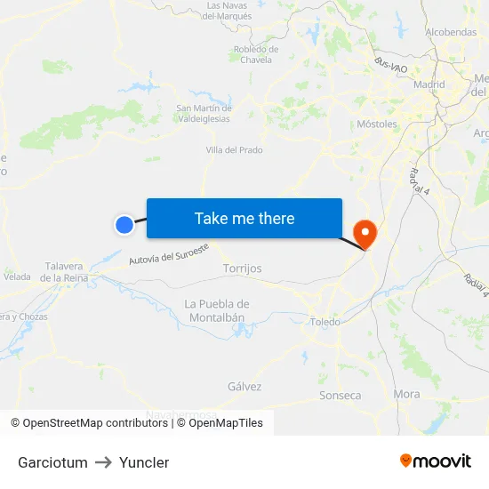 Garciotum to Yuncler map