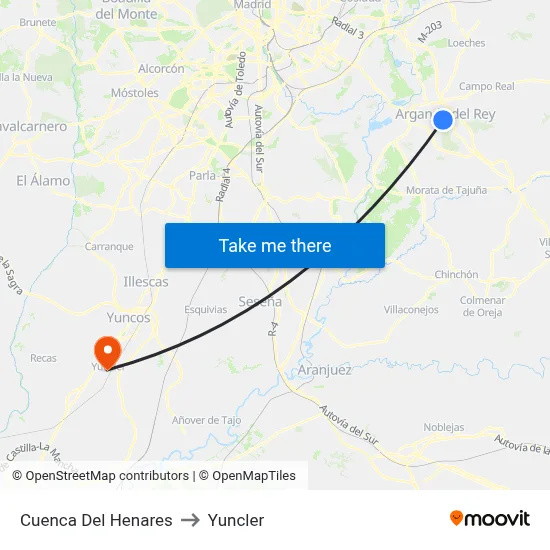 Cuenca Del Henares to Yuncler map