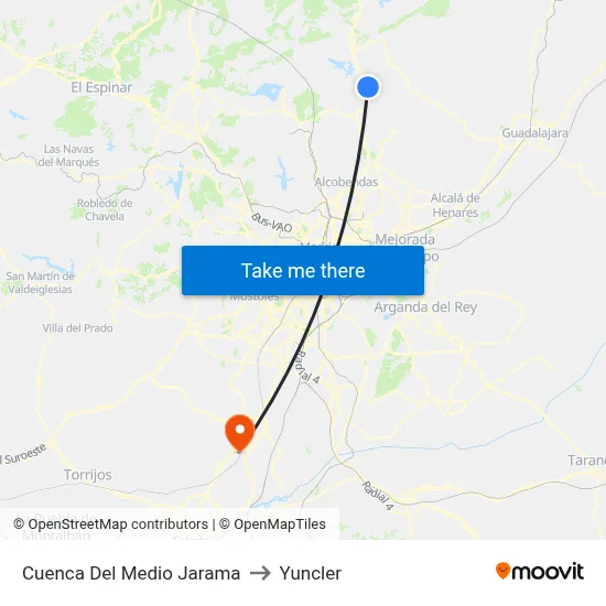 Cuenca Del Medio Jarama to Yuncler map