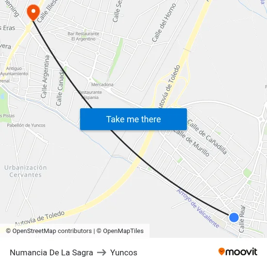 Numancia De La Sagra to Yuncos map