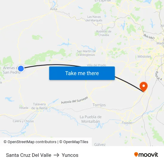Santa Cruz Del Valle to Yuncos map