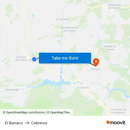 El Barraco to Cebreros map