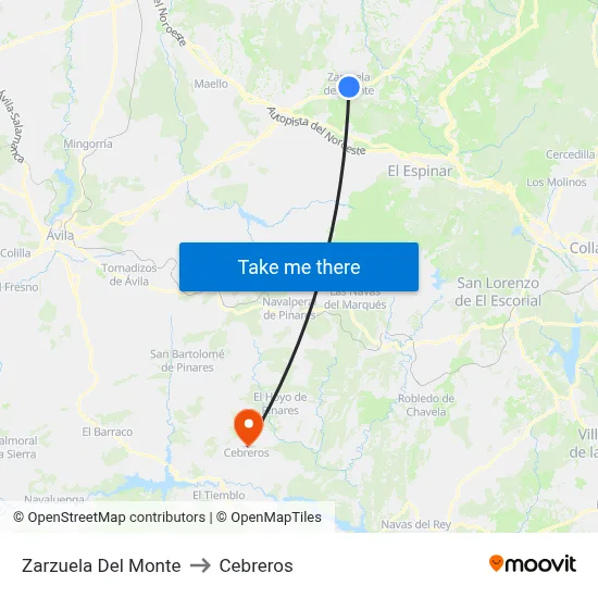 Zarzuela Del Monte to Cebreros map