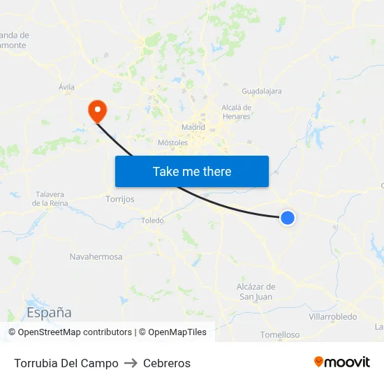 Torrubia Del Campo to Cebreros map