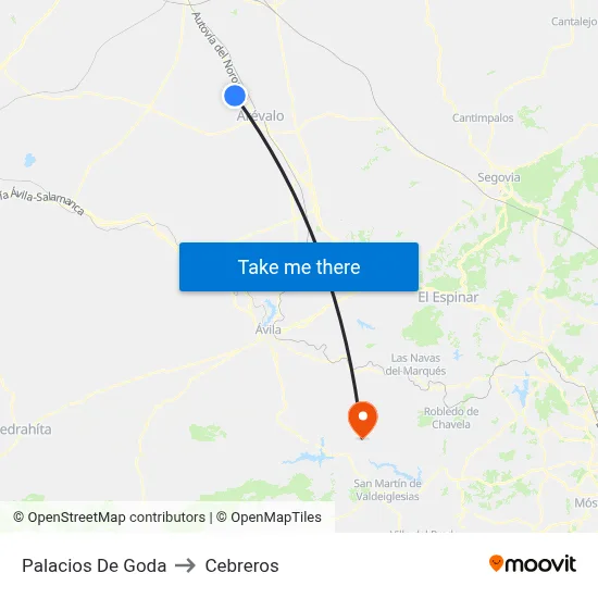 Palacios De Goda to Cebreros map